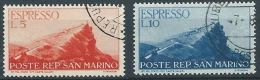 1945-46 SAN MARINO USATO ESPRESSO 2 VALORI - VA27 - Francobolli Per Espresso