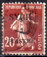 SYRIA 1924 Sower Surcharged Syrie - 1p. On 20c  - Brown FU - Used Stamps