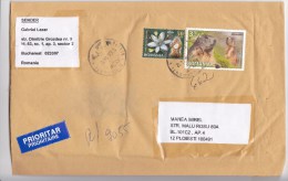 Romania ,  2014 , Animals , Flowers  , Used Cover - Used Stamps