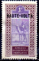 UPPER VOLTA 1920 Camel Overprinted - 1c  - Violet And Purple MH - Unused Stamps