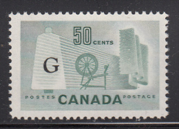 Canada MNH Scott #O38a Flying G Overprint On 50c Textile Industry - Surchargés