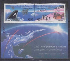 Chile 1990 Antarctica / Penguins / Whale M/s ** Mnh (23288) - Sonstige & Ohne Zuordnung