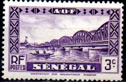 SENEGAL 1935  Faidherbe Bridge, Dakar - 3c  - Violet  MH - Neufs