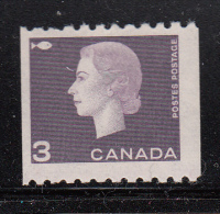 Canada MH Scott #407 3c Elizabeth II Cameo Issue Coil Single - Unused Stamps