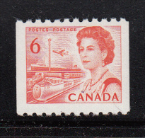 Canada MNH Scott #468Ai 6c Transportation, Orange Coil, HB, DEX - Centennials - Unused Stamps