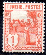TUNISIA 1926 Arab Woman -1c - Red MH - Unused Stamps