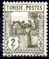 TUNISIA 1926 Arab Woman - 2c - Green MH - Unused Stamps
