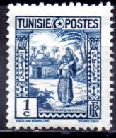 TUNISIA 1931 Arab Woman -   1c  - Blue  MH - Unused Stamps