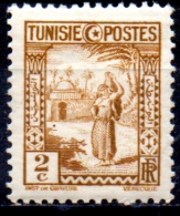 TUNISIA 1931 Arab Woman -  2c  - Brown  MH - Nuevos