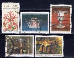 RSA+ Südafrika 1985 Mi 665-66 675 679-80 Gemälde, Nerine, Silbergeschirr - Used Stamps