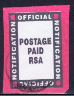RSA+ Südafrika 1997 Mi Xx Official Notification - Oblitérés