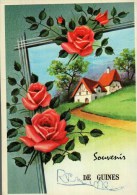 CPSM    (62)      Souvenir De.....GUINES  -  Fleurs, Paysage - - Guines