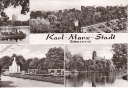 AK Karl-Marx-Stadt - Schlossteich - Mehrbildkarte (16972) - Chemnitz (Karl-Marx-Stadt 1953-1990)