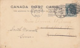 CANANDA : POSTAL STATION. / ENTIER  (H&G  Postcard 18 "YARMOUT JUN 25  02" Naar BOSTON - 1860-1899 Reinado De Victoria