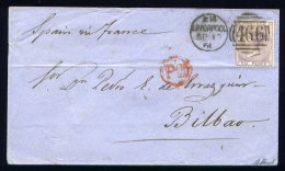 Lettre De Liverpool Pour Bilbao 1861 - Briefe U. Dokumente