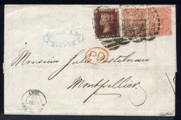 Lettre De Londres Pour Montpellier 1867 - Covers & Documents