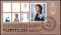 GREAT BRITAIN 1963 - STAMPEX And The $20 Hong Kong Issue. Souvenir Sheet - Cinderellas