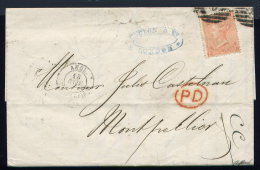 Lettre De Londres Pour Montpellier 1866 - Cartas & Documentos