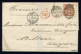 Lettre De Londres Pour Millau 1863 - Storia Postale