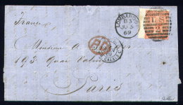 Lettre De Londres Pour Paris 1869 - Briefe U. Dokumente