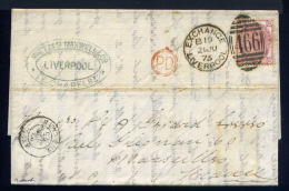 Lettre De Liverpool Pour Marseille 1875 - Covers & Documents