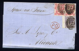 Lettre De Londres Pour Alicante 1862 - Cartas & Documentos