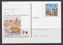 Germany 1996 60J Tag Der Briefmarke / Int. Münchner Briefmarkentage Postal Stationery Unused (23307C) - Illustrated Postcards - Mint