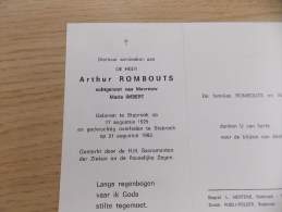 Doodsprentje Arthur Rombouts Stabroek 17/8/1925 - 21/8/1983 ( Maria Imbert ) - Religion & Esotericism