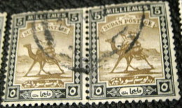 Sudan 1921 Arab Postman 5m X2 - Used - Sudan (...-1951)