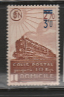 FRANCE N° 204 COLIS POSTAL 3F0 S 2.70 BRUN LIVRAISON A DOMICILE SURCHARGE DECALEE NEUF SANS CHARNIERE - Mint/Hinged