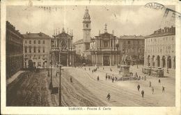 TORINO  Piazza San Carlo  Tram   1925 - Transport