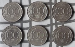 LOTE DE SEIS MONEDAS DE 100 LIRAS ITALIANAS. CON AÑOS DIFERENTES - 100 Lire