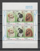 (SS020) NEW ZEALAND, 1982 (Dogs). Kleinbogen. Mi ## 849-851. MNH** - Neufs