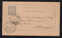 Portugal 1893 Stationery Card 10R Carlos LISBOA To ESTRADA DE SACAVEM - Briefe U. Dokumente