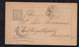 Portugal 1896 Stationery Card 20R Carlos LISBOA To MUNICH Germany - Storia Postale