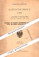 Original Patent - J. Schuhmacher In Röm. Posel In Sörnewitz B. Coswig A.d. Elbe , 1878 , Colorierte Photographie , Cölln - Coswig