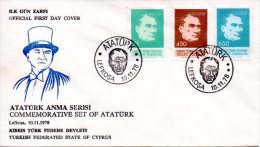 CHYPRE TURC. N°54-6 De 1978 Sur Enveloppe 1er Jour. Atatürk. - Briefe U. Dokumente