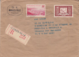 Avions - Monaco - Lettre Recommandée De 1948 - Oblitération Monaco Ville - - Cartas & Documentos