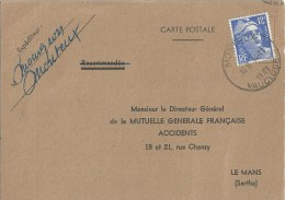 3279 MONTEUX Vaucluse Carte Postale Non Illustrée Gandon 12 F Bleu Yv 812 Ob 14 11 1949 Horoplan Lautier A5 - Lettres & Documents