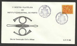 Portugal Cachet Commémoratif  Expo Philatelique Porto 1971 Bâtiment Exploitation Minière Event Pmk Construction Mining - Postal Logo & Postmarks