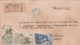 Yvert  20 X 2 + 36 AOF Sur Lettre Recommandée MAGARIA Niger 1948 Passe Zinder - Brieven En Documenten