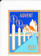 Denemarken Kerstvignet Cat AFA Julemaerker Norden Advent-Dansk Jaar 1991 Cat 3.00 DKK - Lokale Uitgaven