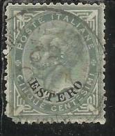 LEVANTE EMISSIONI GENERALI 1874 ITALY OVERPRINTED SOPRASTAMPATO D´ ITALIA 5 CENT.  USED TIMBRATO - Amtliche Ausgaben