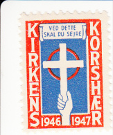 Denemarken Kerstvignet Cat AFA Julemaerker Norden Kirkens Korshaer Jaar 1946/47 ** Cat. 4.00 DKK - Local Post Stamps