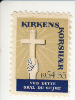 Denemarken Kerstvignet Cat AFA Julemaerker Norden Kirkens Korshaer Jaar 1954/55** Cat. 3.00 DKK - Local Post Stamps