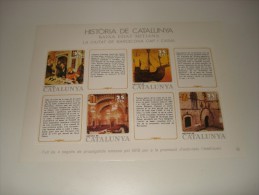 ESPAÑA - HISTORIA DE CATALUNYA - HOJA Nº 24 - BAIXA EDAT MITJANA (LA CIUTAT DE BARCELONA - CAP I CASAL) ** MNH - Souvenirbögen