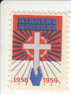Denemarken Kerstvignet Cat AFA Julemaerker Norden Kirkens Korshaer Jaar 1958/59** Cat. 3.00 DKK - Local Post Stamps