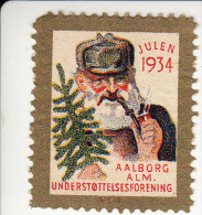 Denemarken Kerstvignet Cat AFA Julemaerker Aalborg Alm.Underst. Jaar 1934 Cat.60.00 DKK - Local Post Stamps