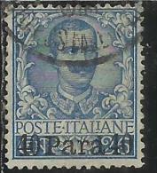 LEVANTE ALBANIA 1902 SOPRASTAMPATO D´ITALIA ITALY OVERPRINTED 40 PA SU 25 C SENZA SCRITTA ALBANIA USATO USED OBLITERE´ - Albanië