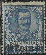 LEVANTE ALBANIA 1902 SOPRASTAMPATO D´ITALIA ITALY OVERPRINTED 40 PA SU 25 C SENZA SCRITTA ALBANIA USATO USED OBLITERE´ - Albanie